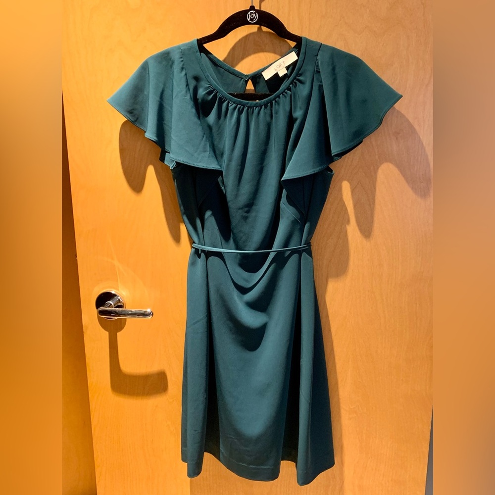 Loft blue green teal dress size 2